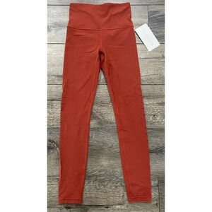 NWT Athleta On Your Mark 7/8 Powervita Slash Leggings Rust Brown Size XXS New